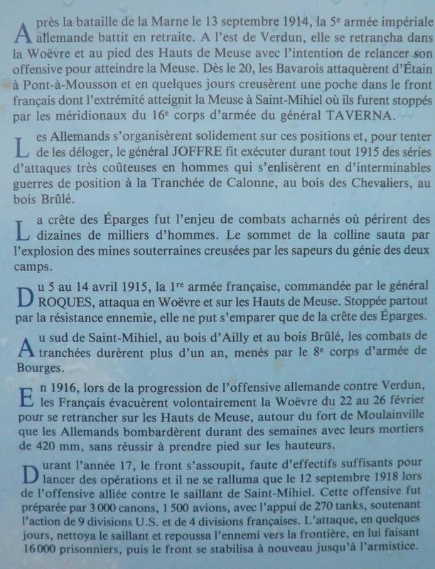 Combats du saillant de Saint-Mihiel 1914-1918